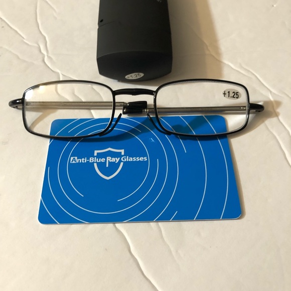 Folding +1.25 Reading Glasses Blue Light Blocking - Picture 1 of 4